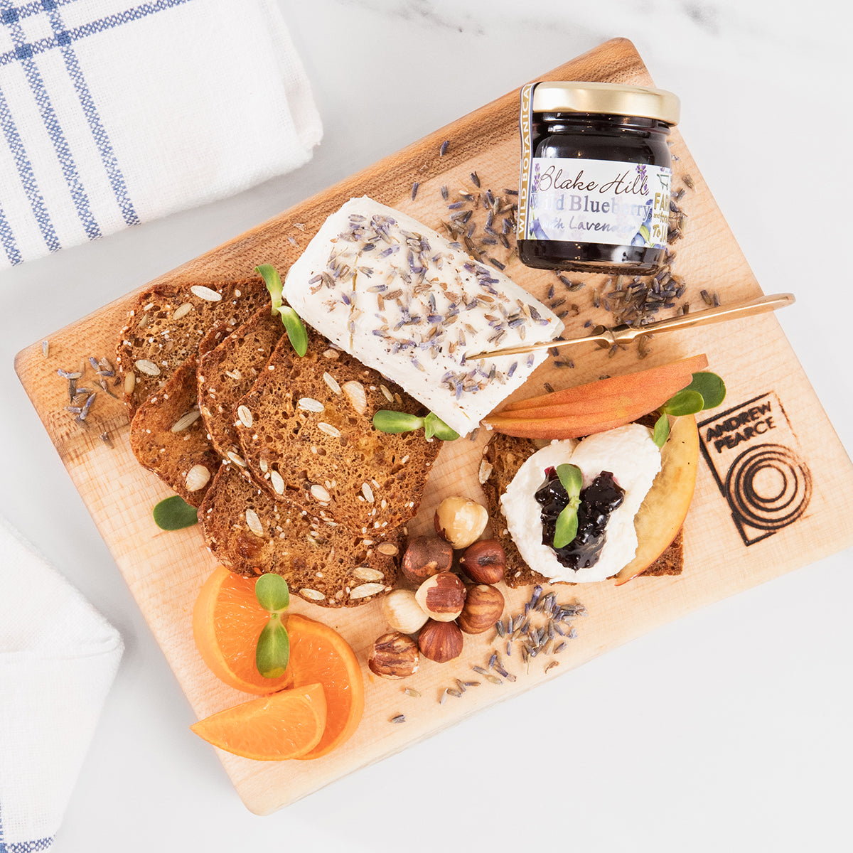 Creamy Classic Goat Cheese with Wild Blueberry & Lavender Cheese Board – Blake Hill Preserves