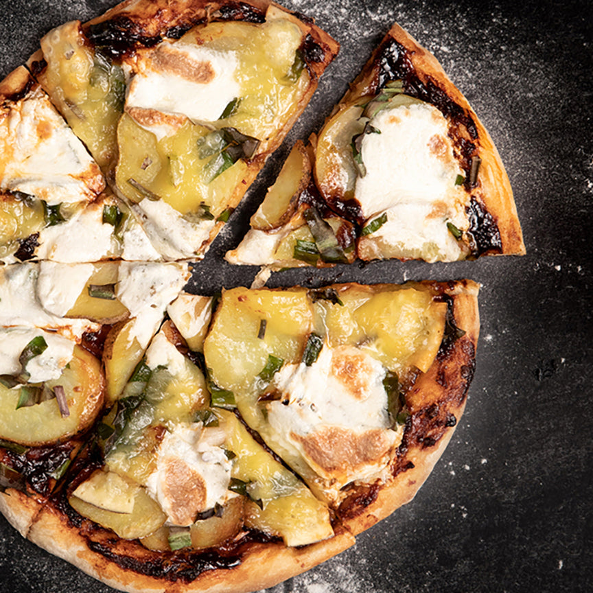 Chipotle Maple Pizza with Wild Ramps & Gouda