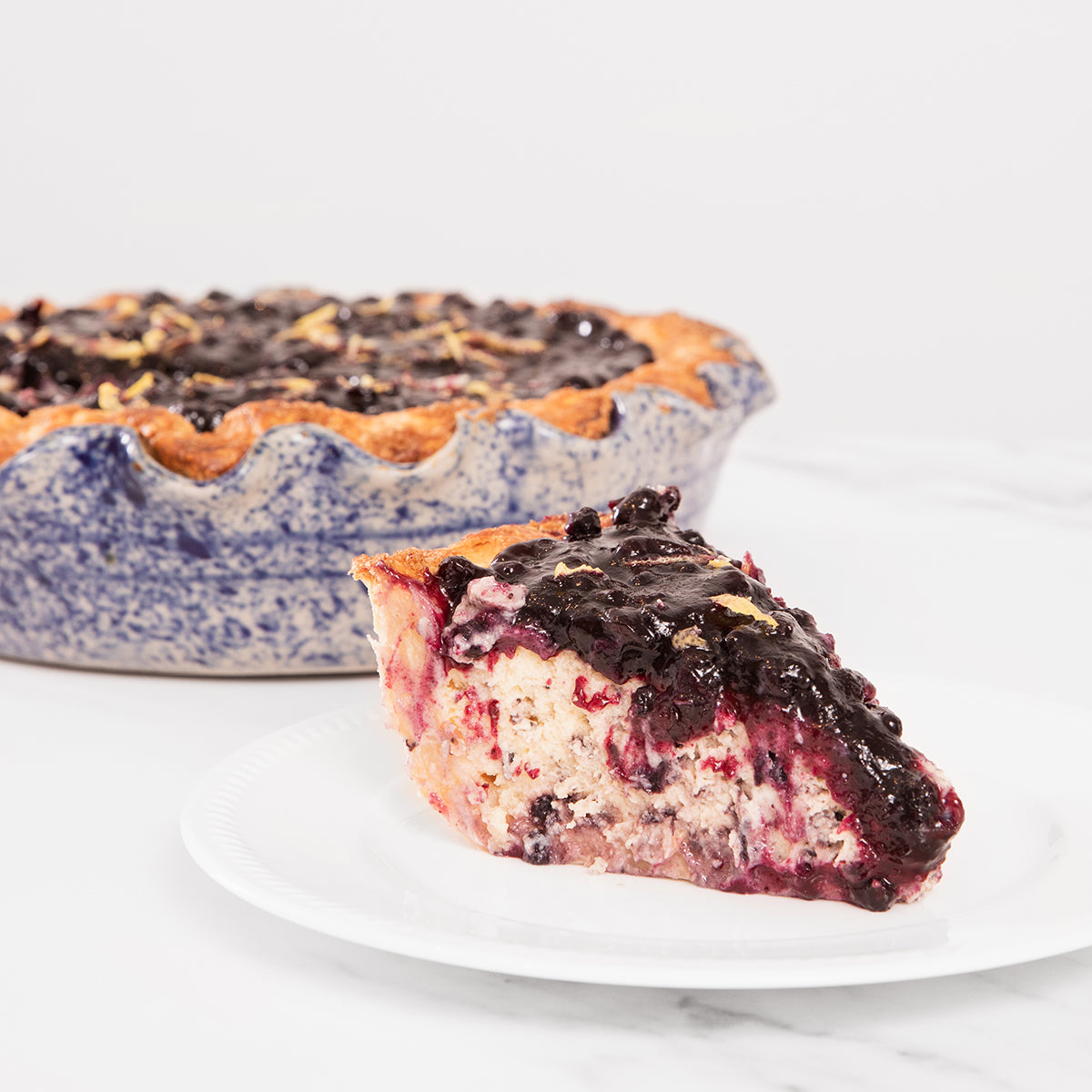 Wild Blueberry & Lemon Cheesecake Pie