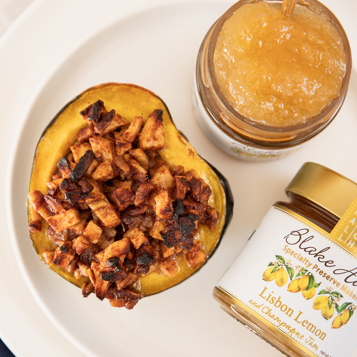 Stuffed Acorn Squash with Lemon Jam