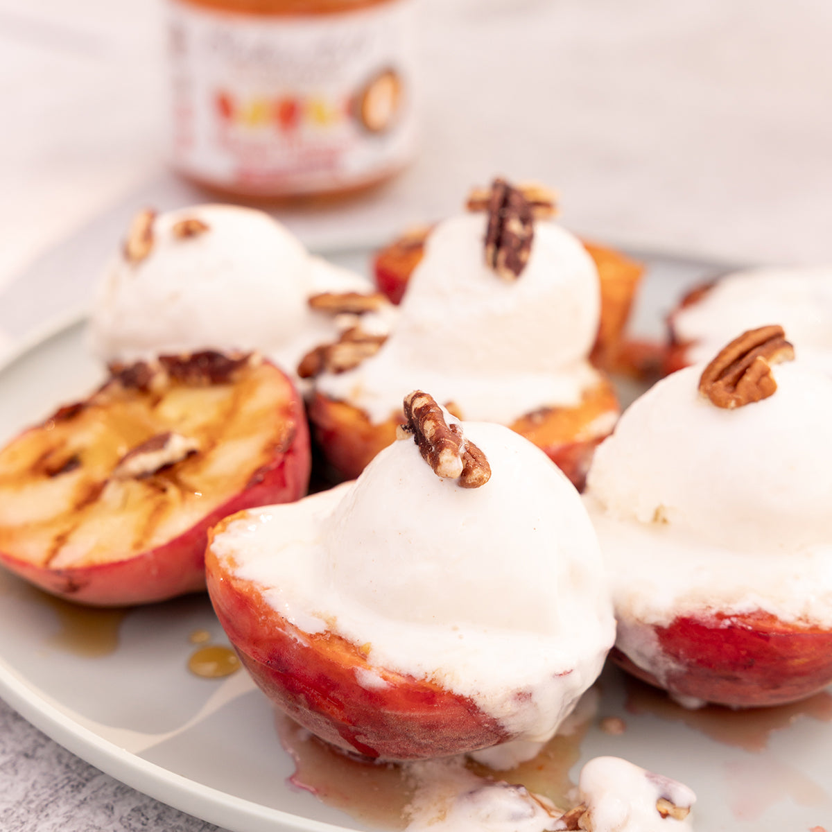 Grilled Peaches with Habanero Honey Glaze