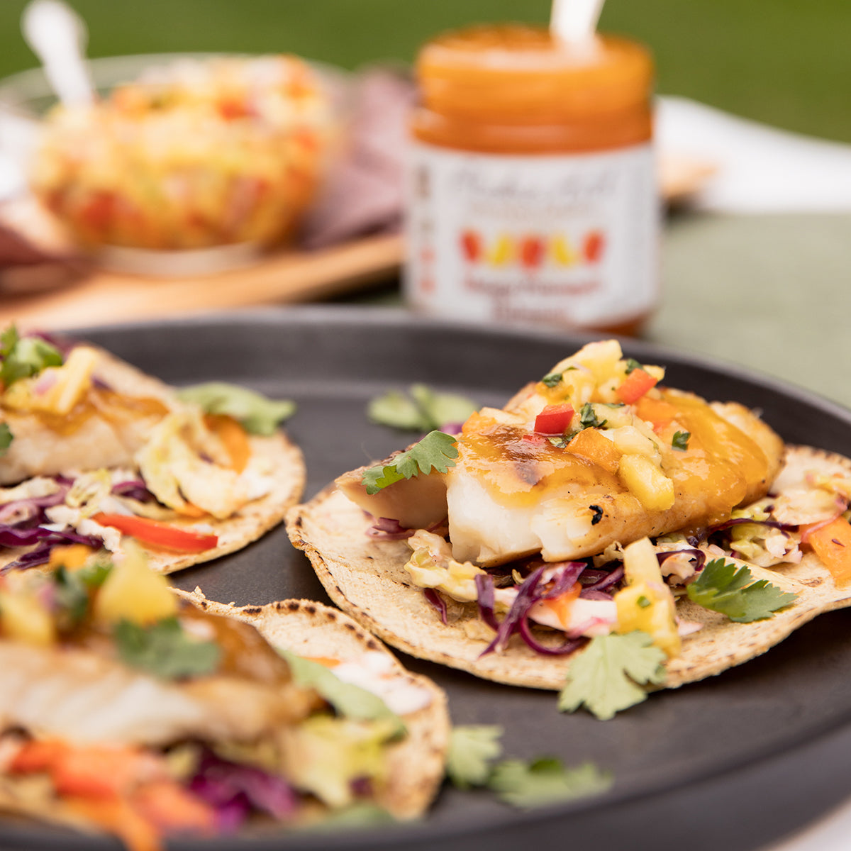 Mango Pineapple Habanero Fish Tacos