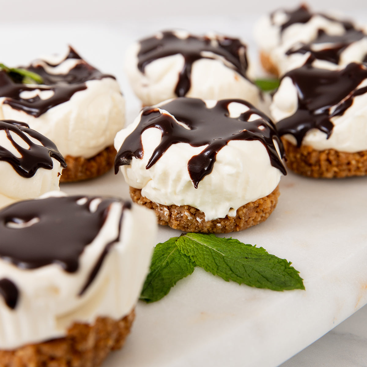 Mini Minty No-Bake Cheesecakes