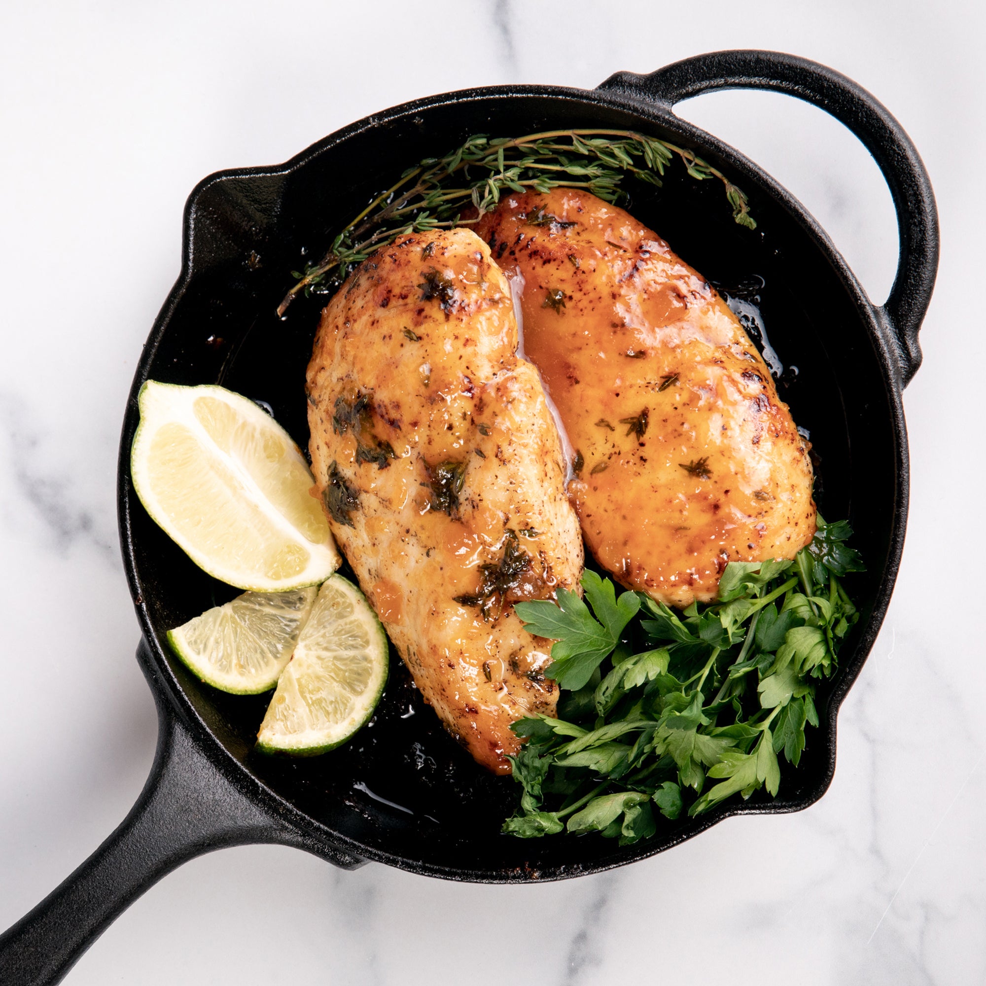 Cast Iron Naked Peach Glazed Chicken