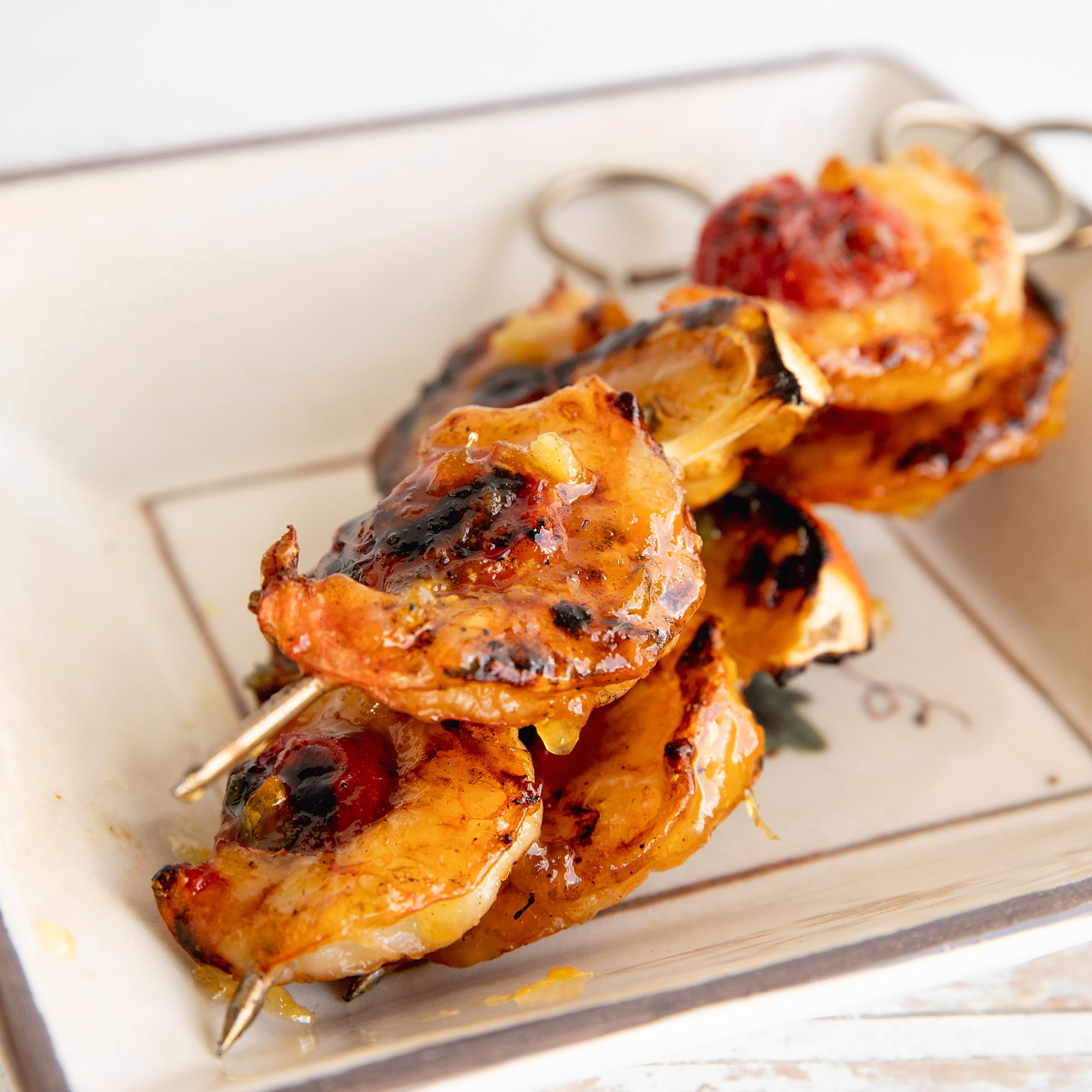 Grilled Shrimp with Orange Bourbon Glaze