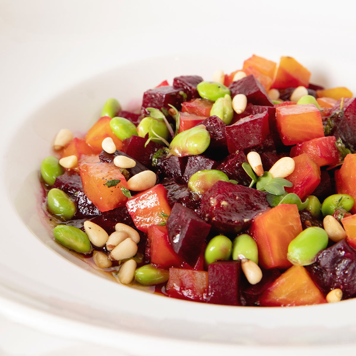 Edamame Beet Salad with Champagne Lemon Vinaigrette